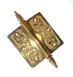 four inch embossed brass hinge