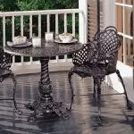 basketweave cafe table height, Basket Weave Table Height Bistro Set
