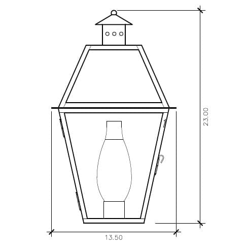 Charleston N Series Copper Gas or Electric Yoke Mounted Hanging Lantern