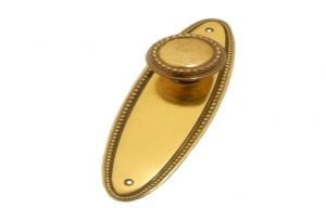 Solid Brass Exterior Beaded Oval Knobs